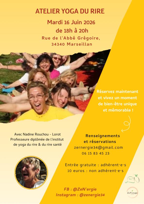 sortie à MARSEILLAN, Hérault. ATELIER DE YOGA DU RIRE Sortir à MARSEILLAN(Hérault). MARSEILLAN.