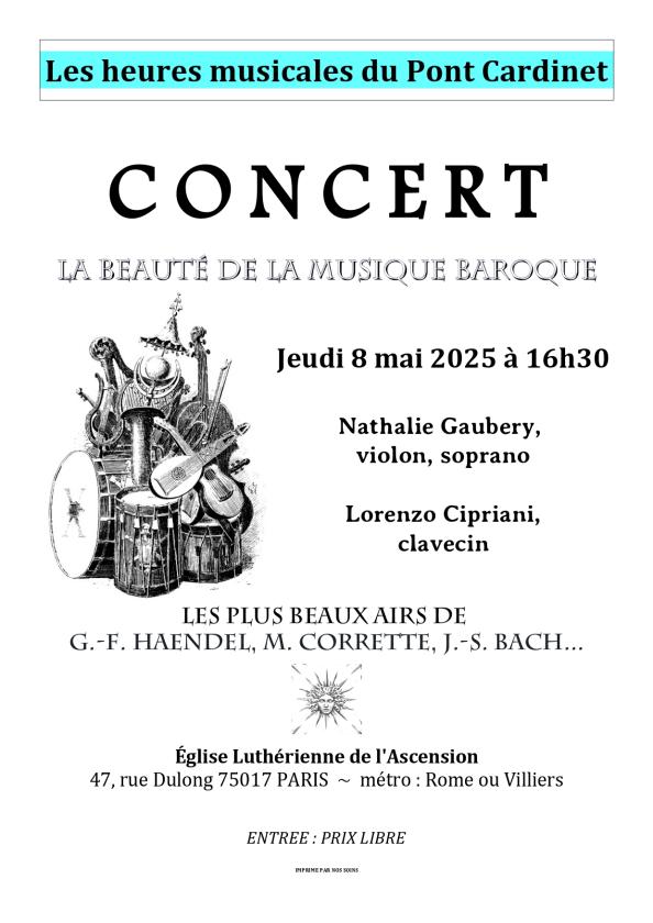 sortie à PARIS 17, Paris. LA BEAUTÉ DE LA MUSIQUE BAROQUE Sortir à PARIS 17(Paris). PARIS 17.