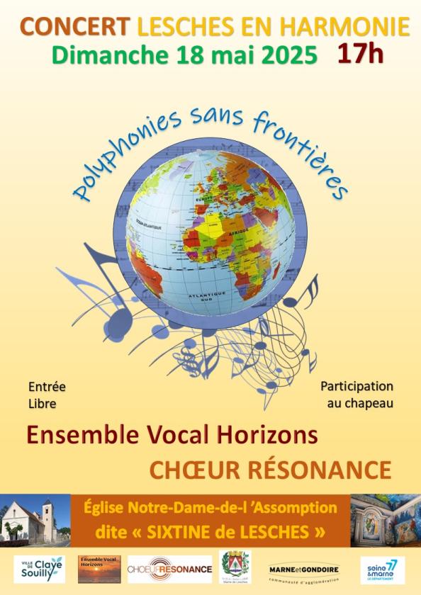 sortie à LESCHES, Seine et Marne. CONCERT "LESCHES EN HARMONIE" Sortir à LESCHES(Seine et Marne). LESCHES.
