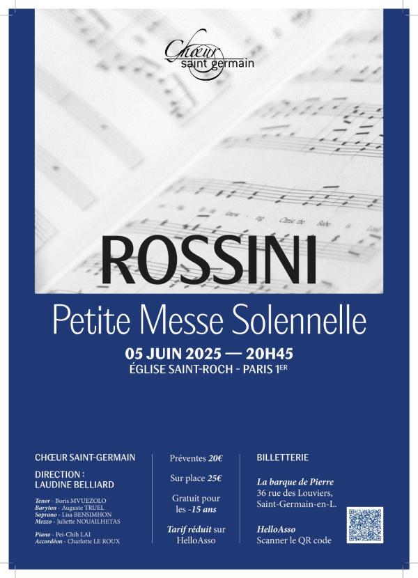 sortie à PARIS, Paris. CONCERT PETITE MESSE SOLENNELLE DE ROSSINI Sortir à PARIS(Paris). PARIS.