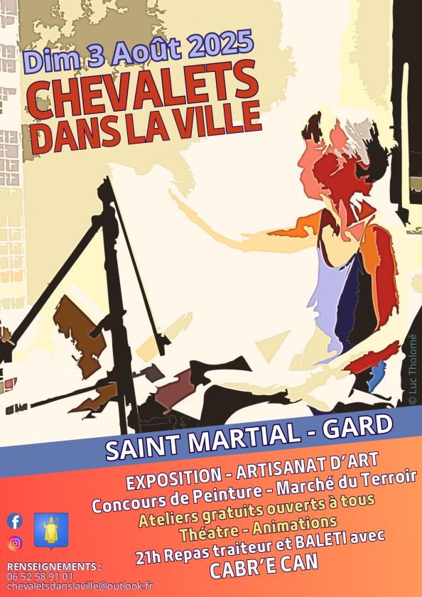 sortie à ST MARTIAL, Gard. CHEVALETS DANS LA VILLE Sortir à ST MARTIAL(Gard). ST MARTIAL.