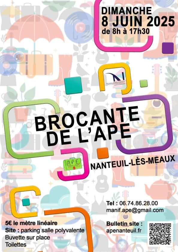 sortie à NANTEUIL LES MEAUX, Seine et Marne. BROCANTE DE L' APE DE NANTEUIL-LÈS-MEAUX Sortir à NANTEUIL LES MEAUX(Seine et Marne). NANTEUIL LES MEAUX.