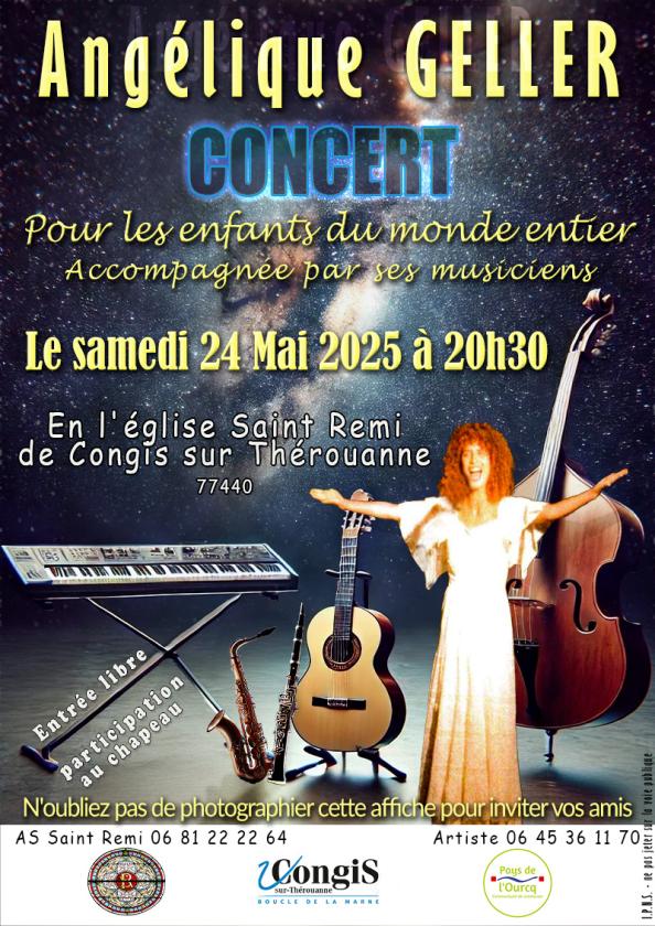 sortie à CONGIS SUR THEROUANNE, Seine et Marne. CONCERT D'ANGÉLIQUE GELLER Sortir à CONGIS SUR THEROUANNE(Seine et Marne). CONGIS SUR THEROUANNE.