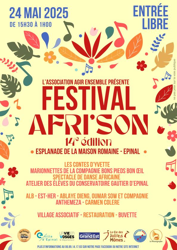 sortie à EPINAL, Vosges. FESTIVAL AFRI'SON #14 Sortir à EPINAL(Vosges). EPINAL.