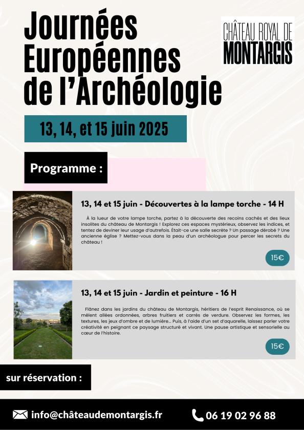 sortie à MONTARGIS, Loiret. JOURNÉES EUROPÉENNES DE L'ARCHÉOLOGIE Sortir à MONTARGIS(Loiret). MONTARGIS.