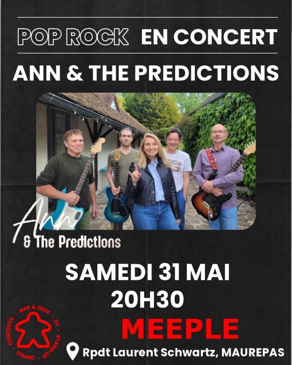 sortie à MAUREPAS, Yvelines. CONCERT POP ROCK AVEC ANN & THE PREDICTIONS Sortir à MAUREPAS(Yvelines). MAUREPAS.