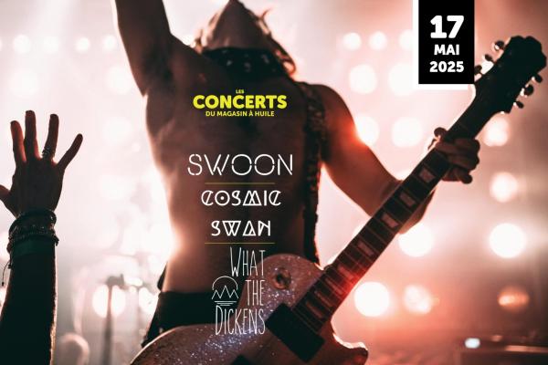 sortie à COUERON, Loire Atlantique. CONCERT ROCK SWOON – COSMIC SWAN – WHAT THE DICKEN Sortir à COUERON(Loire Atlantique). COUERON.