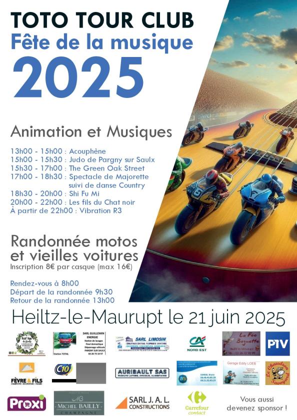 sortie à HEILTZ LE MAURUPT, Marne. FÊTE DE LA MUSIQUE 2025 Sortir à HEILTZ LE MAURUPT(Marne). HEILTZ LE MAURUPT.