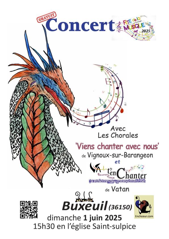 sortie à BUXEUIL, Indre. CONCERT GRATUIT-FÊTE DE LA MUSIQUE Sortir à BUXEUIL(Indre). BUXEUIL.