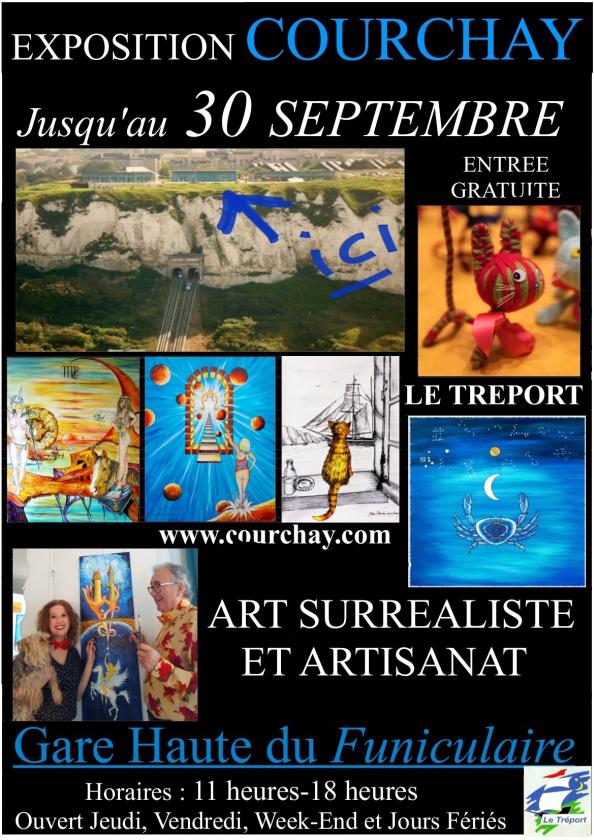 sortie à LE TREPORT, Seine Maritime. GRANDE EXPOSITION DU PEINTRE SURRÉALISTE JEAN CLAU Sortir à LE TREPORT(Seine Maritime). LE TREPORT.