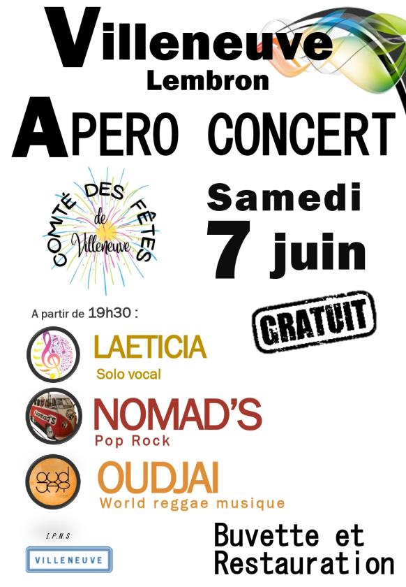 sortie à VILLENEUVE, Puy de Dôme. APÉRO CONCERT Sortir à VILLENEUVE(Puy de Dôme). VILLENEUVE.