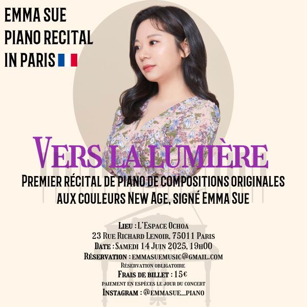 sortie à PARIS, Paris. VERS LA LUMIÈRE PREMIER RÉCITAL DE PIANO DE COMPOS Sortir à PARIS(Paris). PARIS.