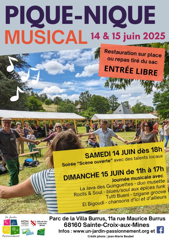 sortie à STE CROIX AUX MINES, Haut Rhin. PIQUE-NIQUE MUSICAL 2025 Sortir à STE CROIX AUX MINES(Haut Rhin). STE CROIX AUX MINES.