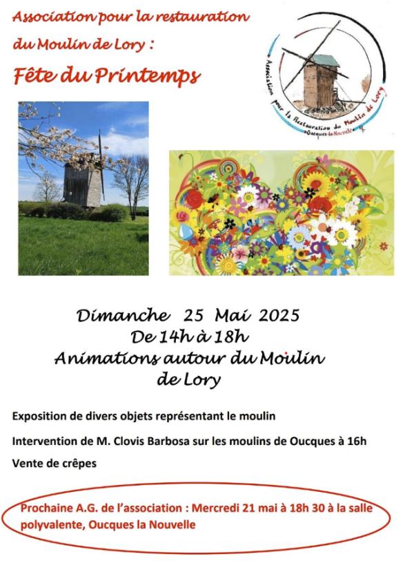 sortie à OUCQUES, Loir et Cher. FÊTE DU PRINTEMPS AU MOULIN DE LORY Sortir à OUCQUES(Loir et Cher). OUCQUES.