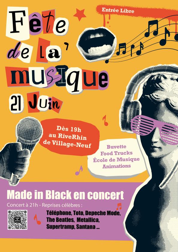 sortie à VILLAGE NEUF, Haut Rhin. FÊTE DE LA MUSIQUE - MADE IN BALCK EN CONCERT Sortir à VILLAGE NEUF(Haut Rhin). VILLAGE NEUF.