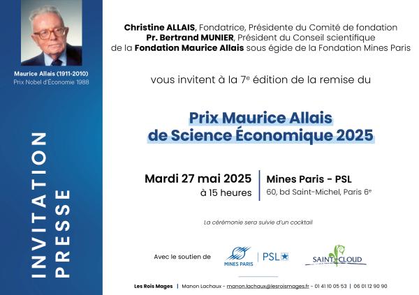 sortie à PARIS, Paris. 7E ÉDITION DU PRIX MAURICE ALLAIS Sortir à PARIS(Paris). PARIS.
