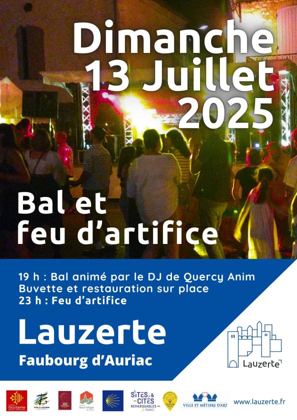 sortie à LAUZERTE, Tarn et Garonne. BAL ET FEU D'ARTIFICE - FÊTE NATIONALE Sortir à LAUZERTE(Tarn et Garonne). LAUZERTE.