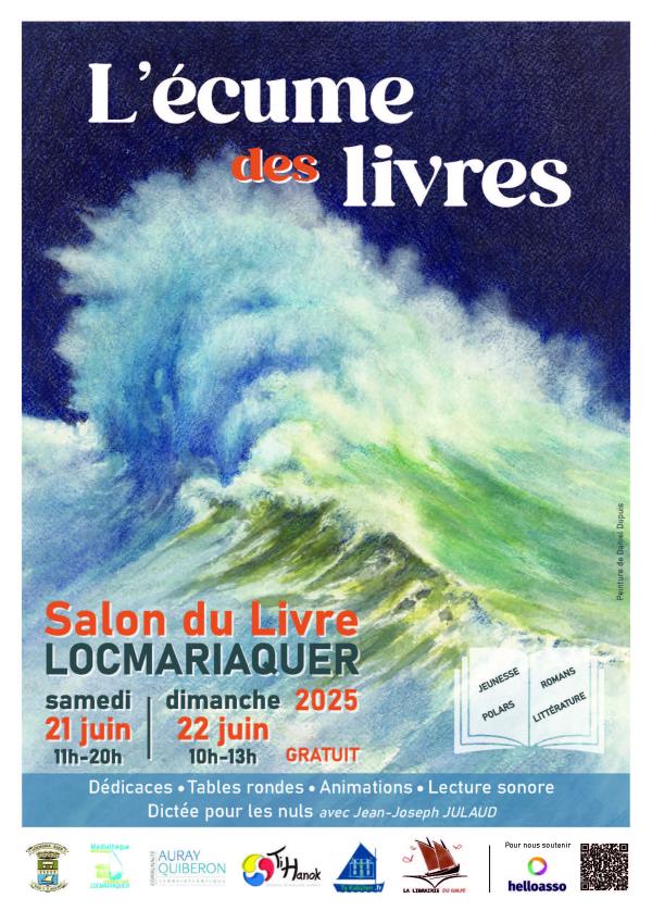 sortie à LOCMARIAQUER, Morbihan. SALON DU LIVRE : « L’ÉCUME DES LIVRES » - EDITION Sortir à LOCMARIAQUER(Morbihan). LOCMARIAQUER.