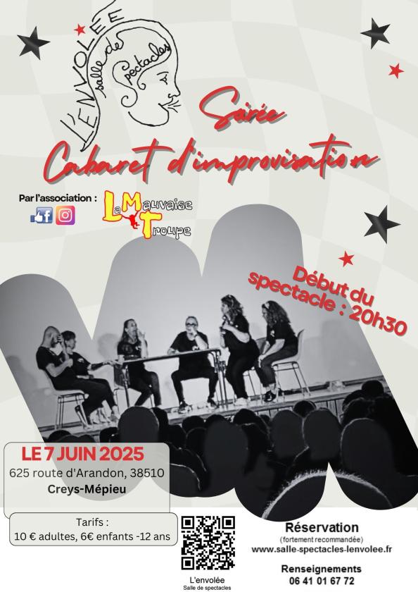 sortie à CREYS MEPIEU, Isère. CABARET D'IMPROVISATION (THÉÂTRE IMPROVISÉ) Sortir à CREYS MEPIEU(Isère). CREYS MEPIEU.