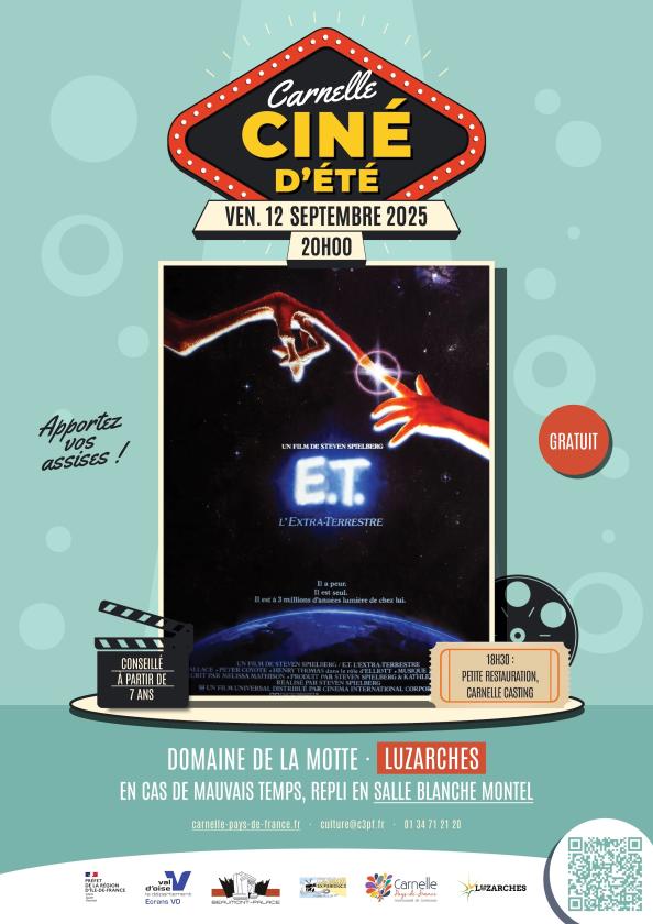 sortie à LUZARCHES, Val d'oise. CINÉ D'ÉTÉ - E.T, L’EXTRA-TERRESTRE Sortir à LUZARCHES(Val d'oise). LUZARCHES.