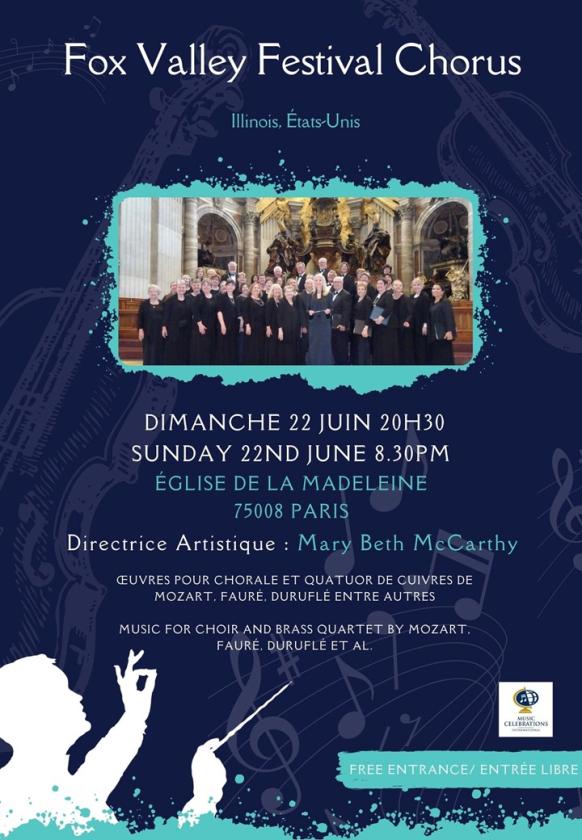 sortie à PARIS 08, Paris. CHOEUR DES USA; FOX VALLEY FESTIVAL CHORUS DE L'IL Sortir à PARIS 08(Paris). PARIS 08.