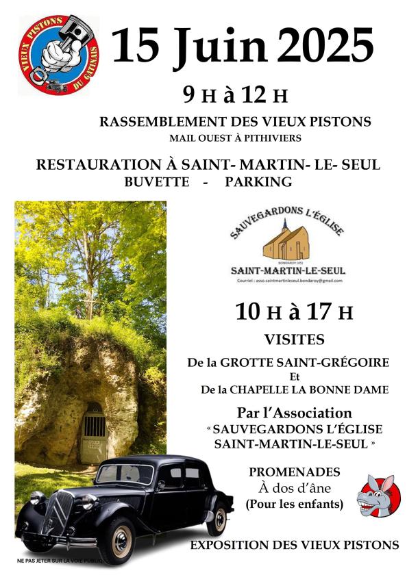 sortie à BONDAROY, Loiret. VISITE GROTTE ET EXPOSITION VOITURES ANCIENNES Sortir à BONDAROY(Loiret). BONDAROY.