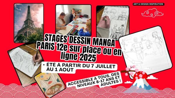 sortie à PARIS 12, Paris. STAGES DESSIN MANGA ÉTÉ 2025 PARIS Sortir à PARIS 12(Paris). PARIS 12.