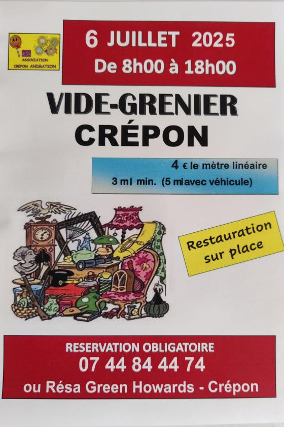 sortie à CREPON, Calvados. VIDE GRENIER Sortir à CREPON(Calvados). CREPON.