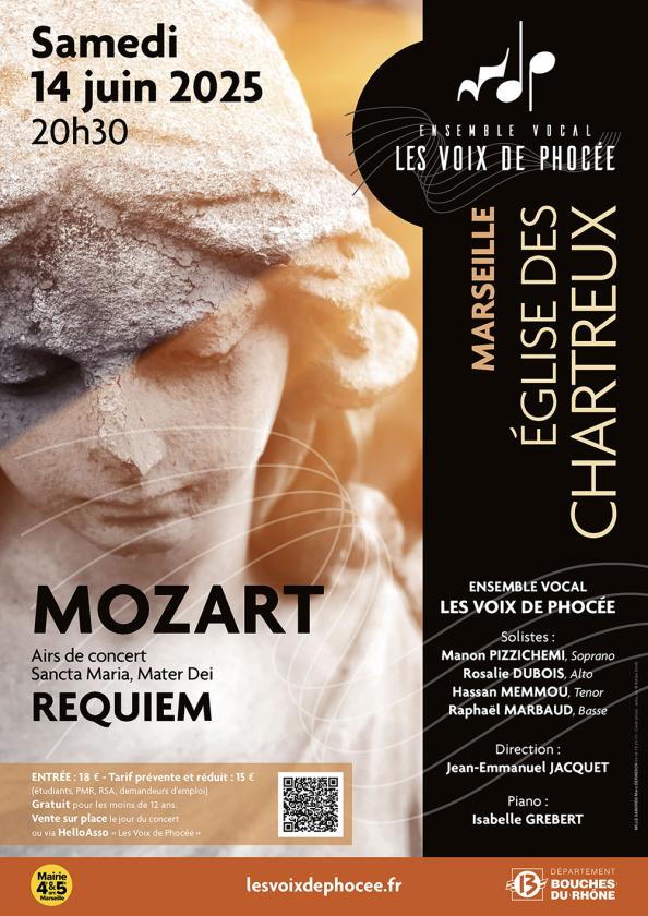 sortie à MARSEILLE, Bouches du Rhône. MOZART REQUIEM Sortir à MARSEILLE(Bouches du Rhône). MARSEILLE.