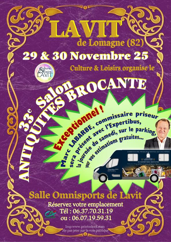 sortie à LAVIT, Tarn et Garonne. 33° SALON ANTIQUITÉS BROCANTE Sortir à LAVIT(Tarn et Garonne). LAVIT.