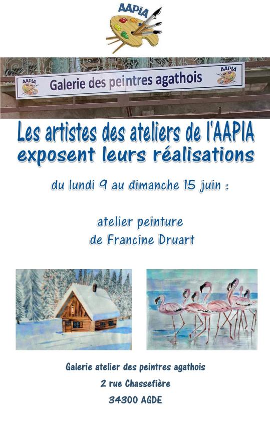 sortie à AGDE, Hérault. EXPOSITION DES ATELIERS Sortir à AGDE(Hérault). AGDE.