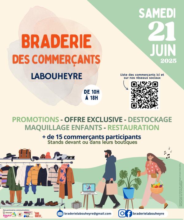 sortie à LABOUHEYRE, Landes. BRADERIE DES COMMERÇANTS Sortir à LABOUHEYRE(Landes). LABOUHEYRE.