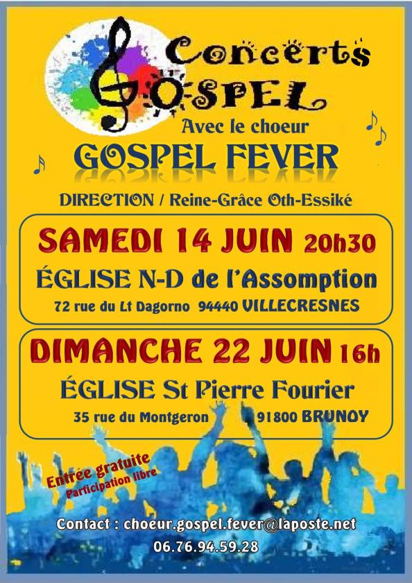 sortie à BRUNOY, Essonne. CONCERT DES GOSPEL FEVER Sortir à BRUNOY(Essonne). BRUNOY.