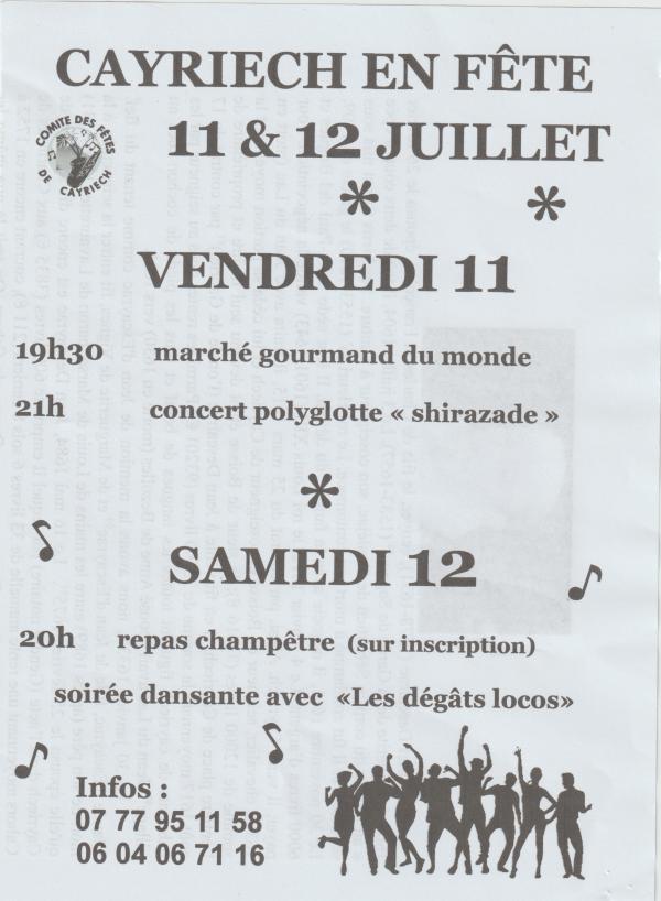 sortie à CAYRIECH, Tarn et Garonne. FETE VOTIVE Sortir à CAYRIECH(Tarn et Garonne). CAYRIECH.