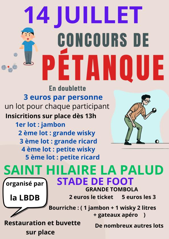 sortie à ST HILAIRE LA PALUD, Deux Sèvres. CONCOURS DE PÉTANQUE Sortir à ST HILAIRE LA PALUD(Deux Sèvres). ST HILAIRE LA PALUD.