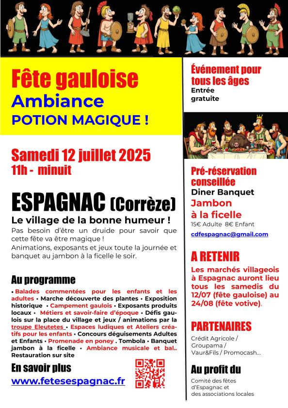 sortie à ESPAGNAC, Corrèze. FÊTE GAULOISE Sortir à ESPAGNAC(Corrèze). ESPAGNAC.