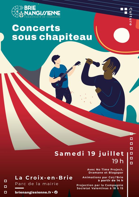 sortie à LA CROIX EN BRIE, Seine et Marne. CONCERTS SOUS CHAPITEAU Sortir à LA CROIX EN BRIE(Seine et Marne). LA CROIX EN BRIE.