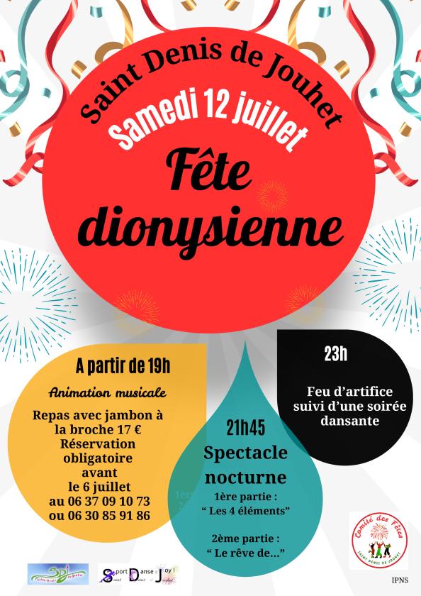 sortie à ST DENIS DE JOUHET, Indre. FÊTE DIONYSIENNE Sortir à ST DENIS DE JOUHET(Indre). ST DENIS DE JOUHET.