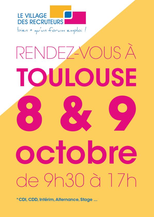 sortie à TOULOUSE, Haute Garonne. LE VILLAGE DES RECRUTEURS DE TOULOUSE 2025 Sortir à TOULOUSE(Haute Garonne). TOULOUSE.