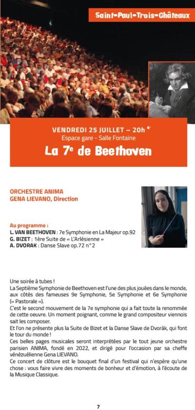 sortie à ST PAUL TROIS CHATEAUX, Drôme. MUSICALES EN TRICASTIN: " LA 7E DE BEETHOVEN " Sortir à ST PAUL TROIS CHATEAUX(Drôme). ST PAUL TROIS CHATEAUX.