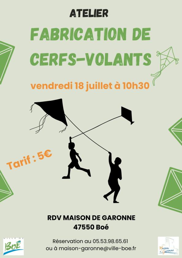 sortie à BOE, Lot et Garonne. ATELIER DE FABRICATION DE CERFS-VOLANTS Sortir à BOE(Lot et Garonne). BOE.
