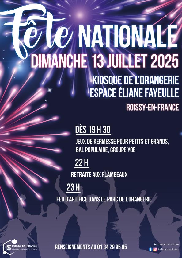 sortie à ROISSY EN FRANCE, Val d'oise. FÊTE NATIONALE Sortir à ROISSY EN FRANCE(Val d'oise). ROISSY EN FRANCE.