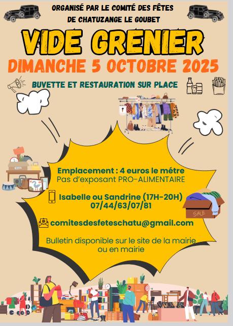 sortie à CHATUZANGE LE GOUBET, Drôme. VIDE-GRENIER D’AUTOMNE Sortir à CHATUZANGE LE GOUBET(Drôme). CHATUZANGE LE GOUBET.