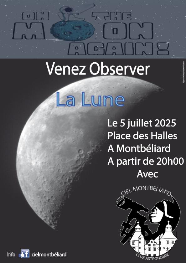 sortie à MONTBELIARD, Doubs. OBSERVATION ASTRONOMIQUE ON THE MOON AGAIN Sortir à MONTBELIARD(Doubs). MONTBELIARD.