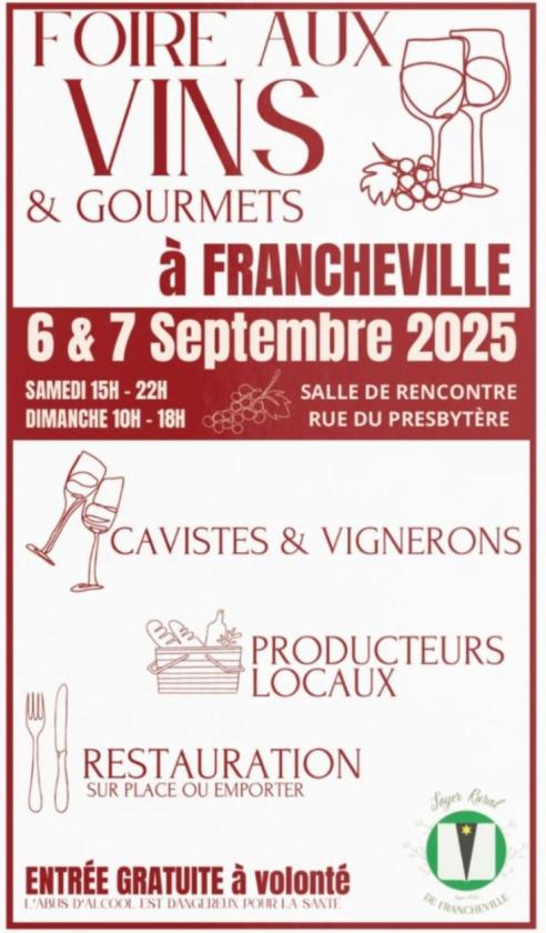 sortie à FRANCHEVILLE, Côte d'Or. FOIRE AUX VINS & GOURMETS Sortir à FRANCHEVILLE(Côte d'Or). FRANCHEVILLE.