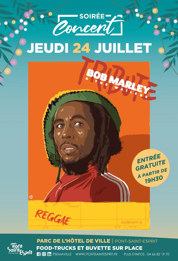 sortie à PONT ST ESPRIT, Gard. SOIRÉE CONCERT : TRIBUTE MARLEY Sortir à PONT ST ESPRIT(Gard). PONT ST ESPRIT.