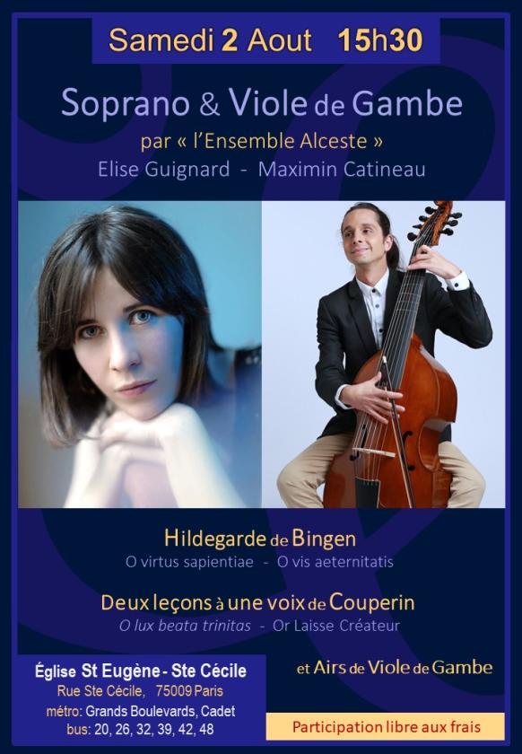 sortie à PARIS 09, Paris. SOPRANO & VIOLE DE GAMBE Sortir à PARIS 09(Paris). PARIS 09.