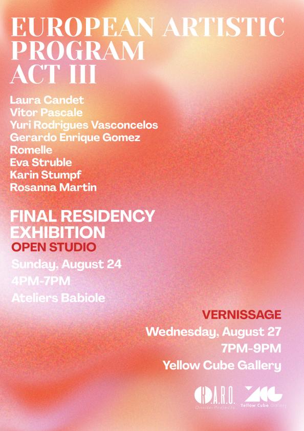 sortie à PARIS, Paris. EAP
ACT III FINAL RESIDENCY EXHIBITION Sortir à PARIS(Paris). PARIS.
