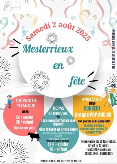 sortie à MESTERRIEUX, Gironde. FÊTE DE MESTERRIEUX Sortir à MESTERRIEUX(Gironde). MESTERRIEUX.