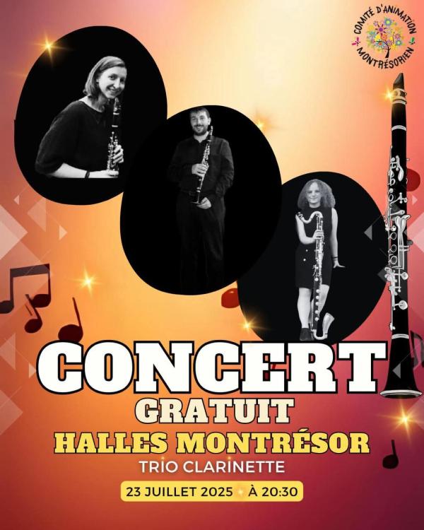 sortie à MONTRESOR, Indre et Loire. CONCERT TRIO DE CLARINETTES Sortir à MONTRESOR(Indre et Loire). MONTRESOR.